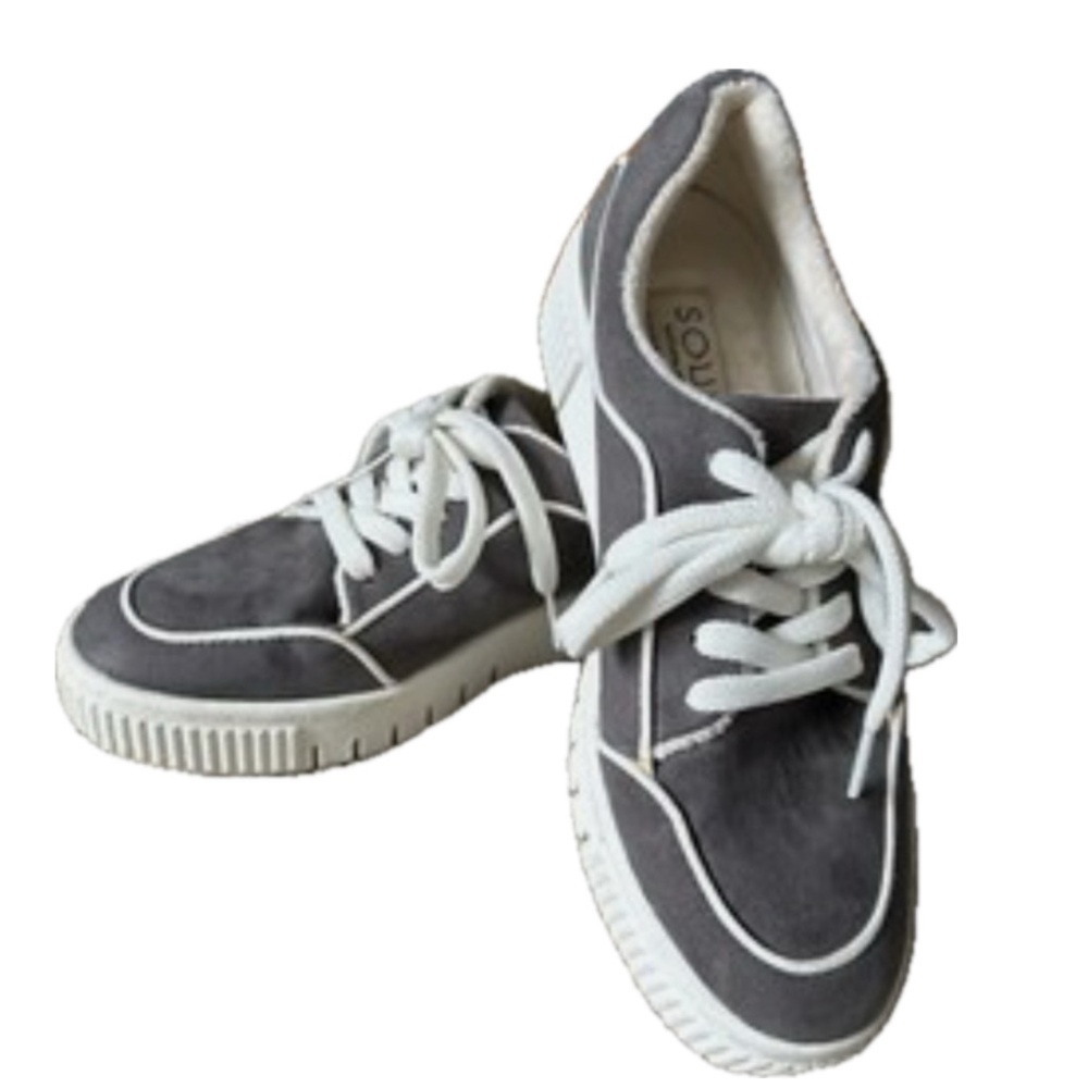 SOUL Naturalizer Tia-Lace Charcoal and White Casual Soft Sneakers